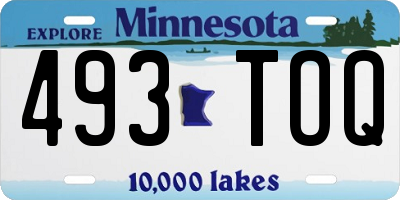 MN license plate 493TOQ