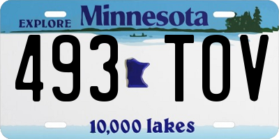MN license plate 493TOV