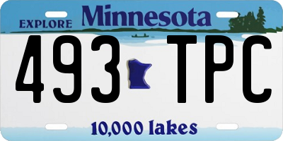 MN license plate 493TPC