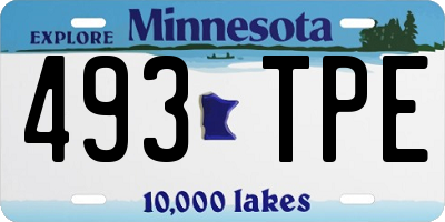MN license plate 493TPE