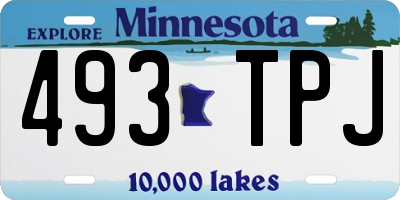 MN license plate 493TPJ