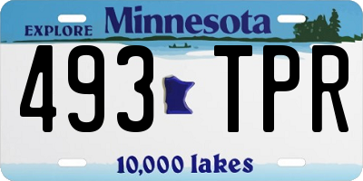 MN license plate 493TPR