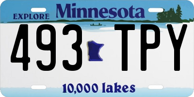MN license plate 493TPY