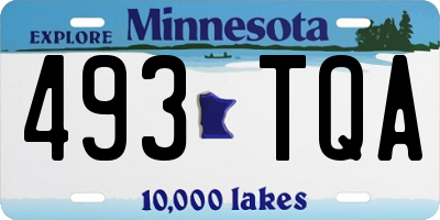 MN license plate 493TQA