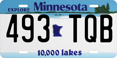 MN license plate 493TQB