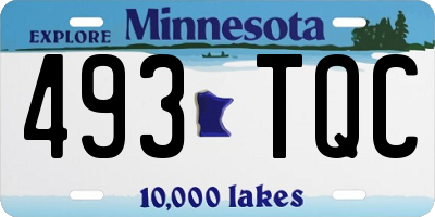 MN license plate 493TQC