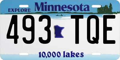 MN license plate 493TQE