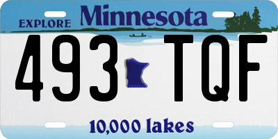 MN license plate 493TQF