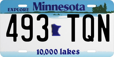 MN license plate 493TQN