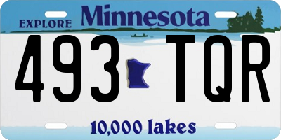 MN license plate 493TQR