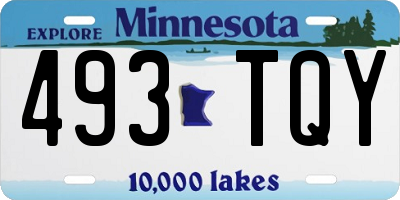 MN license plate 493TQY