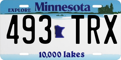 MN license plate 493TRX