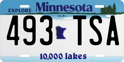 MN license plate 493TSA