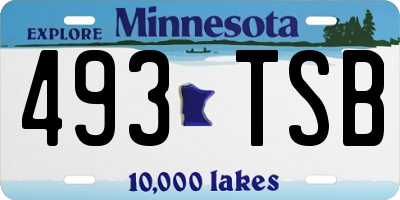MN license plate 493TSB