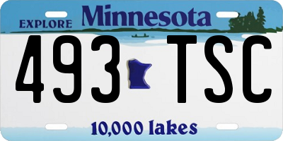 MN license plate 493TSC