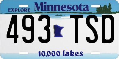MN license plate 493TSD
