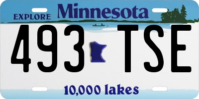 MN license plate 493TSE