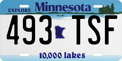 MN license plate 493TSF