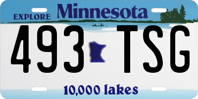 MN license plate 493TSG