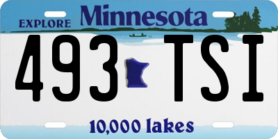 MN license plate 493TSI