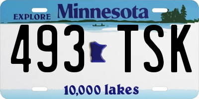 MN license plate 493TSK
