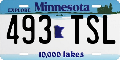 MN license plate 493TSL