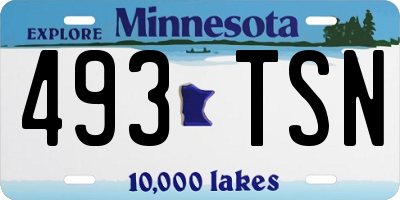 MN license plate 493TSN
