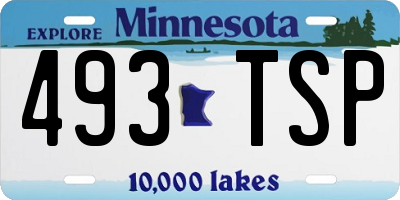 MN license plate 493TSP