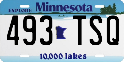 MN license plate 493TSQ