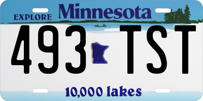 MN license plate 493TST