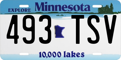 MN license plate 493TSV