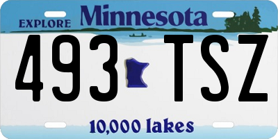 MN license plate 493TSZ