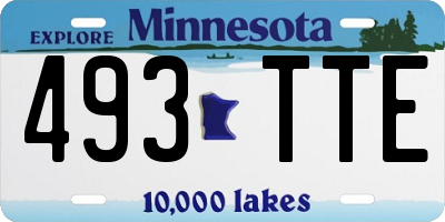 MN license plate 493TTE