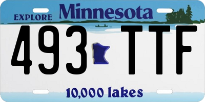 MN license plate 493TTF