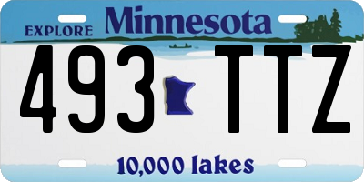 MN license plate 493TTZ