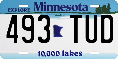 MN license plate 493TUD