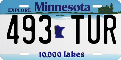 MN license plate 493TUR