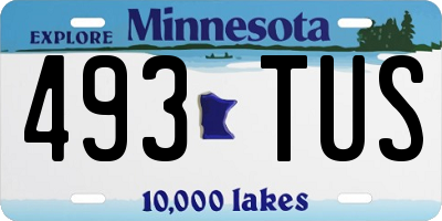 MN license plate 493TUS