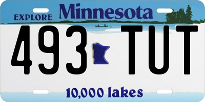 MN license plate 493TUT