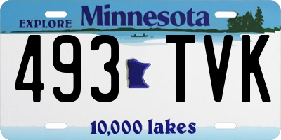 MN license plate 493TVK