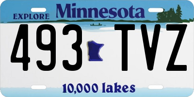 MN license plate 493TVZ