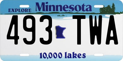 MN license plate 493TWA