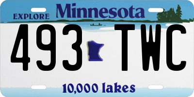 MN license plate 493TWC