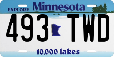 MN license plate 493TWD