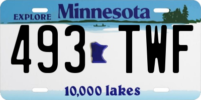 MN license plate 493TWF