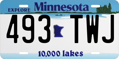 MN license plate 493TWJ