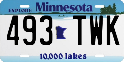 MN license plate 493TWK