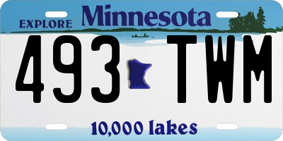 MN license plate 493TWM