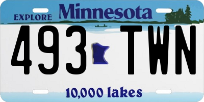 MN license plate 493TWN