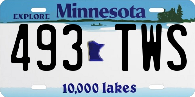 MN license plate 493TWS